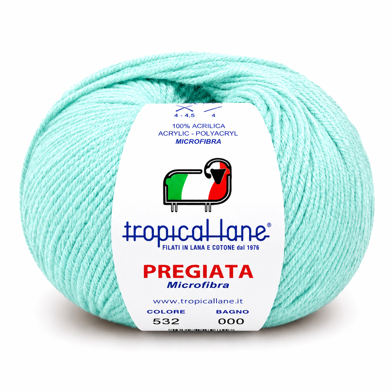 MICROFIBRA Pregiata - Tropical Lane - Colore: 532 - VERDE ACQUA - by LacariaRicami.Store
