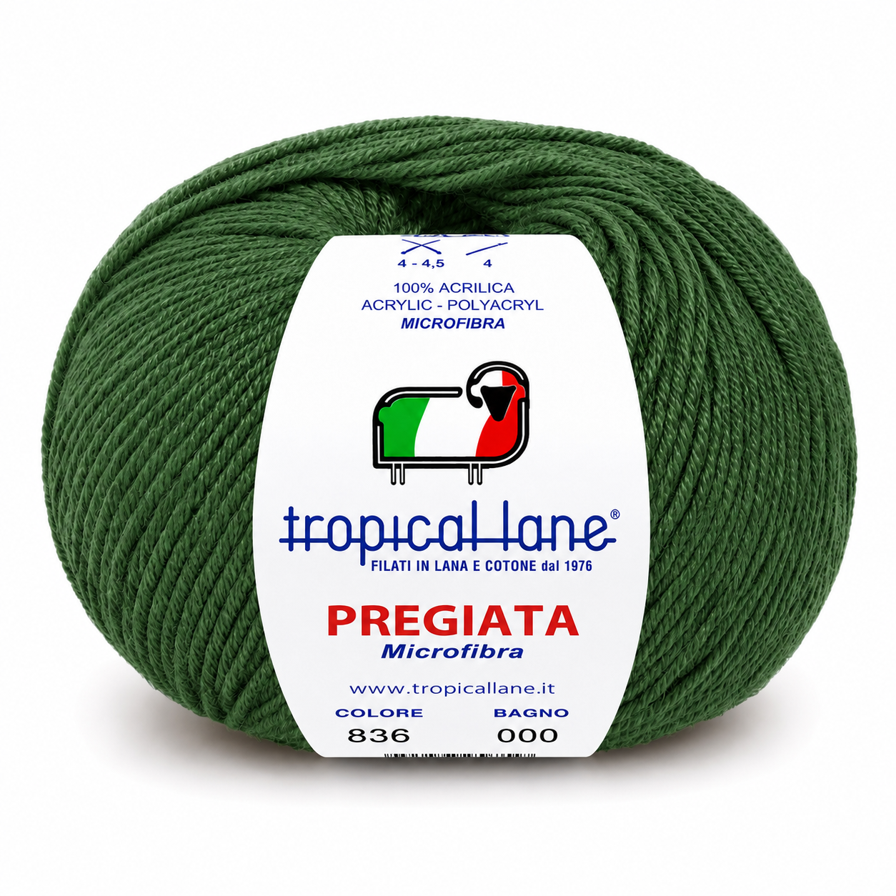 MICROFIBRA Pregiata - Tropical Lane - Colore: 836 - VERDE SCURO - by LacariaRicami.Store