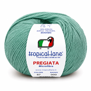 MICROFIBRA Pregiata - Tropical Lane - Colore: 87 - VERDE MARE - by LacariaRicami.Store