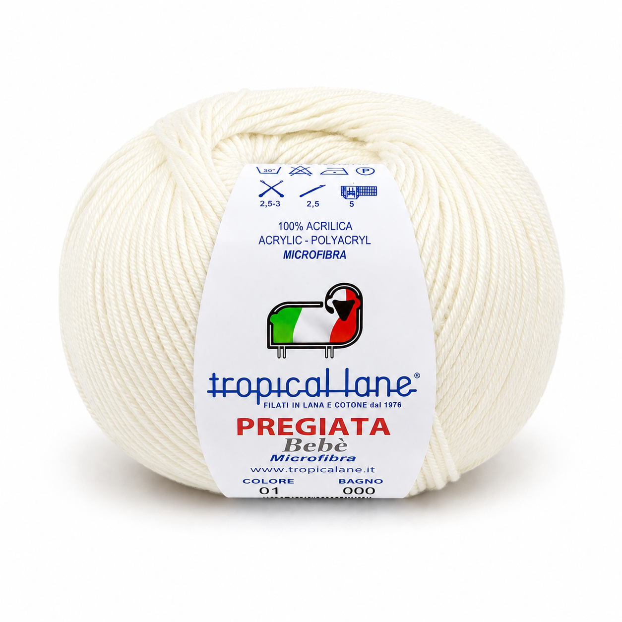 MICROFIBRA Pregiata Bebè - Tropical Lane - Colore: 01 - BIANCO - by LacariaRicami.Store