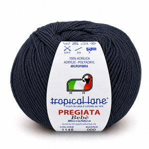 MICROFIBRA Pregiata Bebè - Tropical Lane - Colore: 1148 - BLU NOTTE - by LacariaRicami.Store