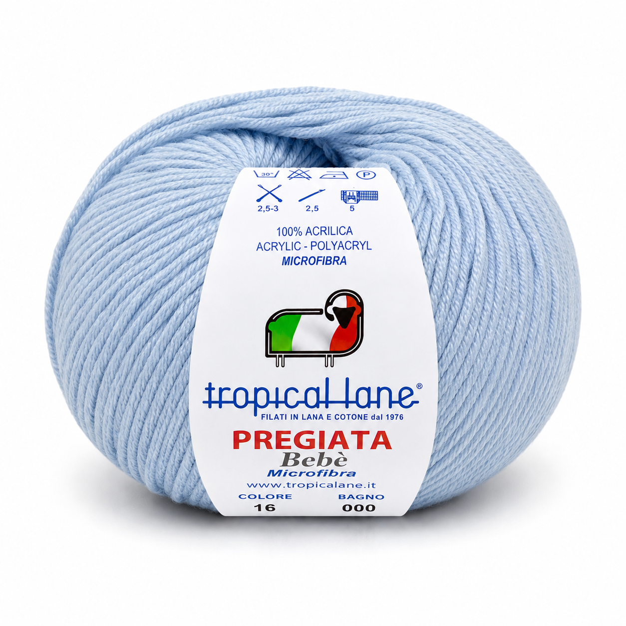 MICROFIBRA Pregiata Bebè - Tropical Lane - Colore: 16 - AZZURRO BABY - by LacariaRicami.Store