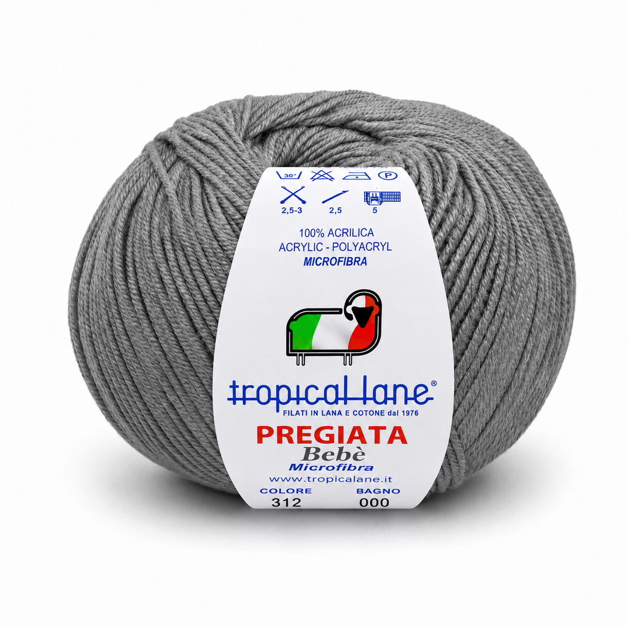 MICROFIBRA Pregiata Bebè - Tropical Lane - Colore: 312 - GRIGIO - by LacariaRicami.Store