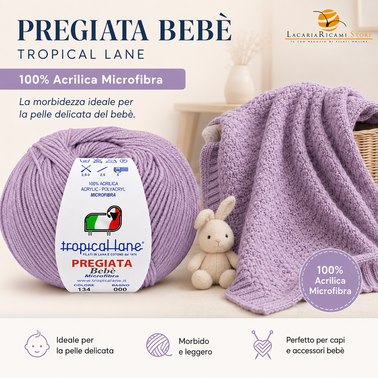 MICROFIBRA Pregiata Bebè - Tropical Lane - Colore: - by LacariaRicami.Store