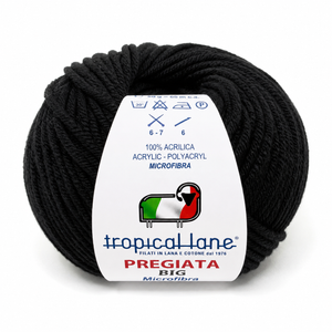 MICROFIBRA Pregiata BIG - Tropical Lane - Colore: 02 - NERO - by LacariaRicami.Store
