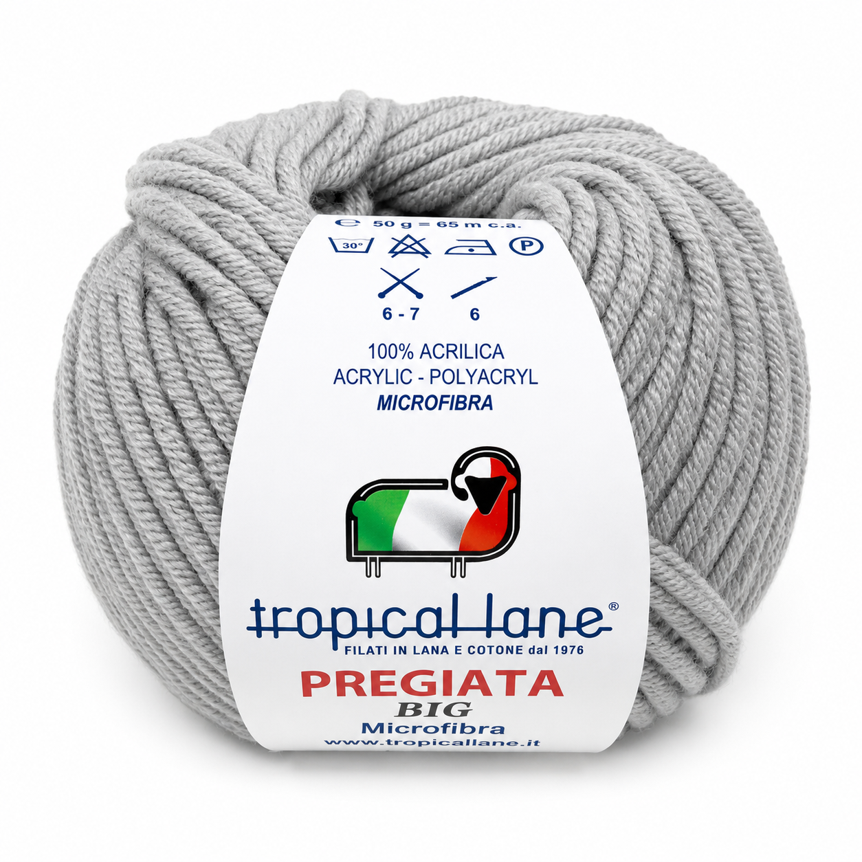 MICROFIBRA Pregiata BIG - Tropical Lane - Colore: 311 - GRIGIO CHIARO - by LacariaRicami.Store