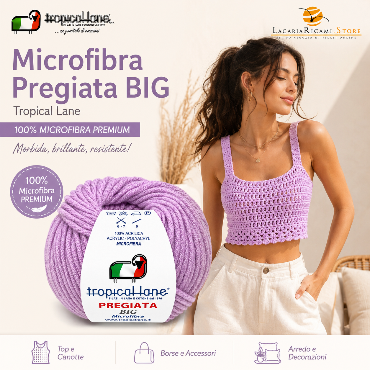 MICROFIBRA Pregiata BIG - Tropical Lane - Colore: - by LacariaRicami.Store
