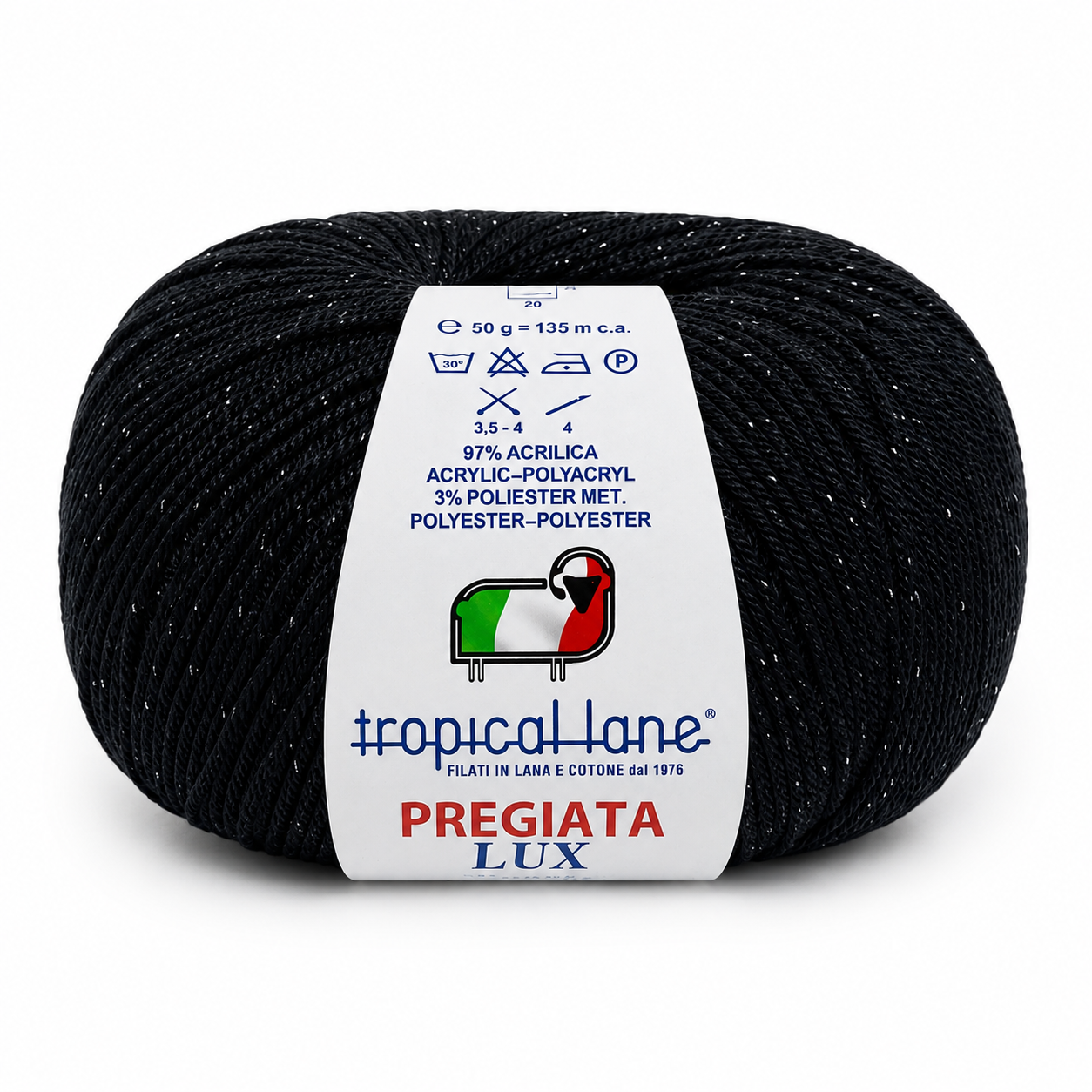 MICROFIBRA Pregiata Lux - Tropical Lane - Colore: 402 - NERO LUREX NERO - by LacariaRicami.Store