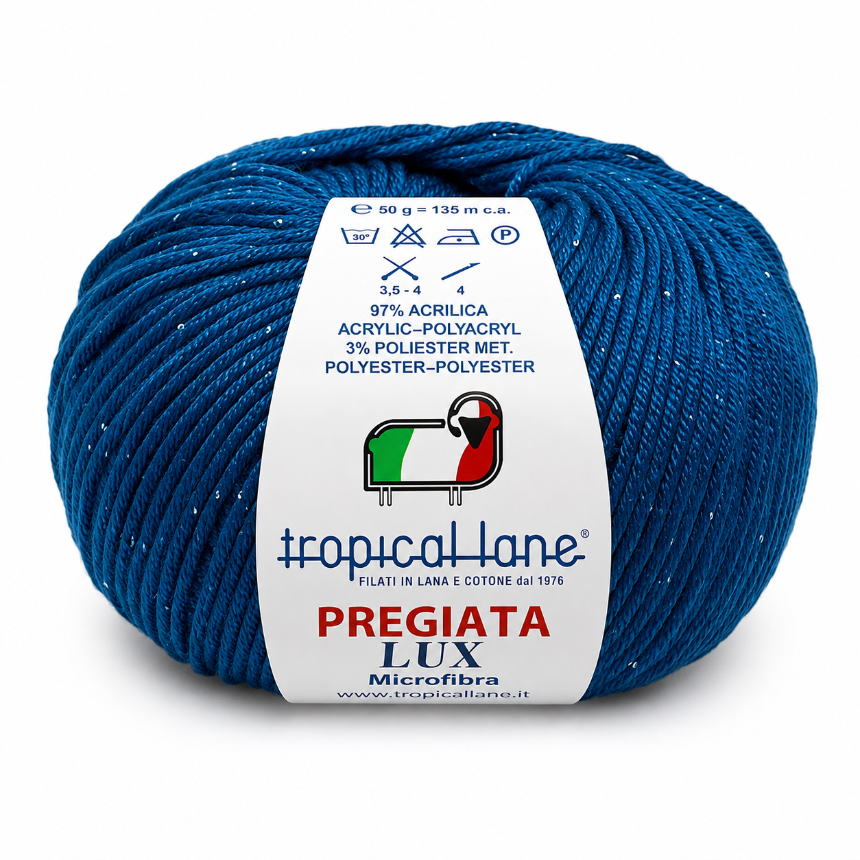 MICROFIBRA Pregiata Lux - Tropical Lane - Colore: 410 - BLU JEANS LUREX BLU - by LacariaRicami.Store