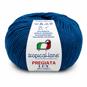 MICROFIBRA Pregiata Lux - Tropical Lane - Colore: 410 - BLU JEANS LUREX BLU - by LacariaRicami.Store