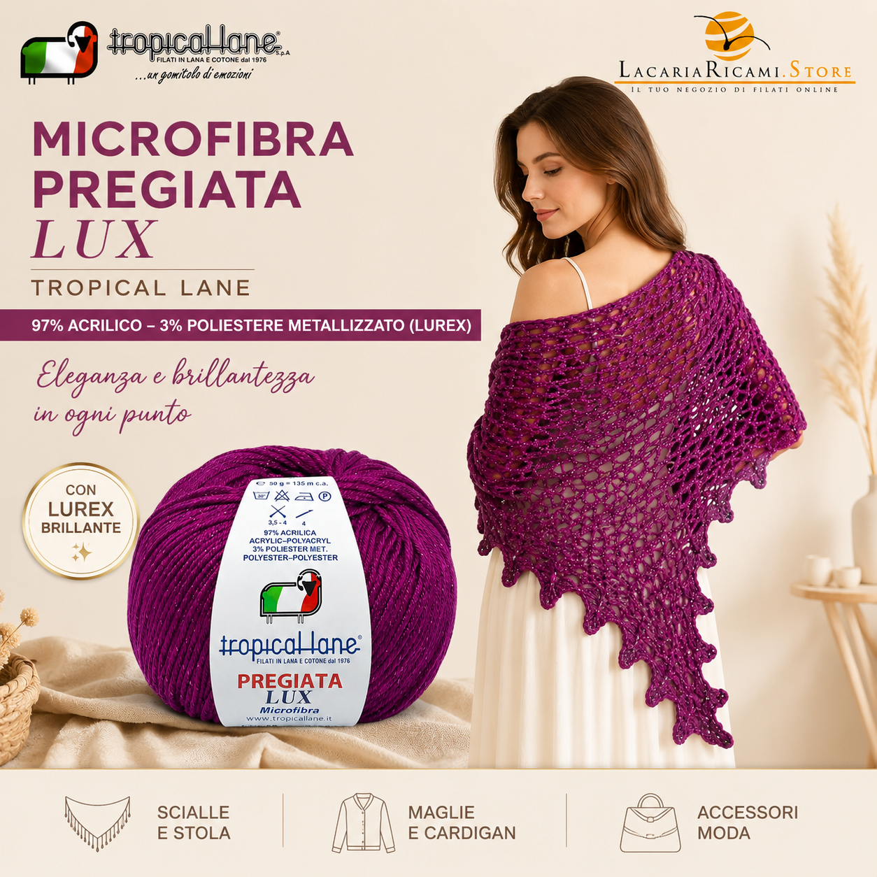 MICROFIBRA Pregiata Lux - Tropical Lane - Colore: - by LacariaRicami.Store