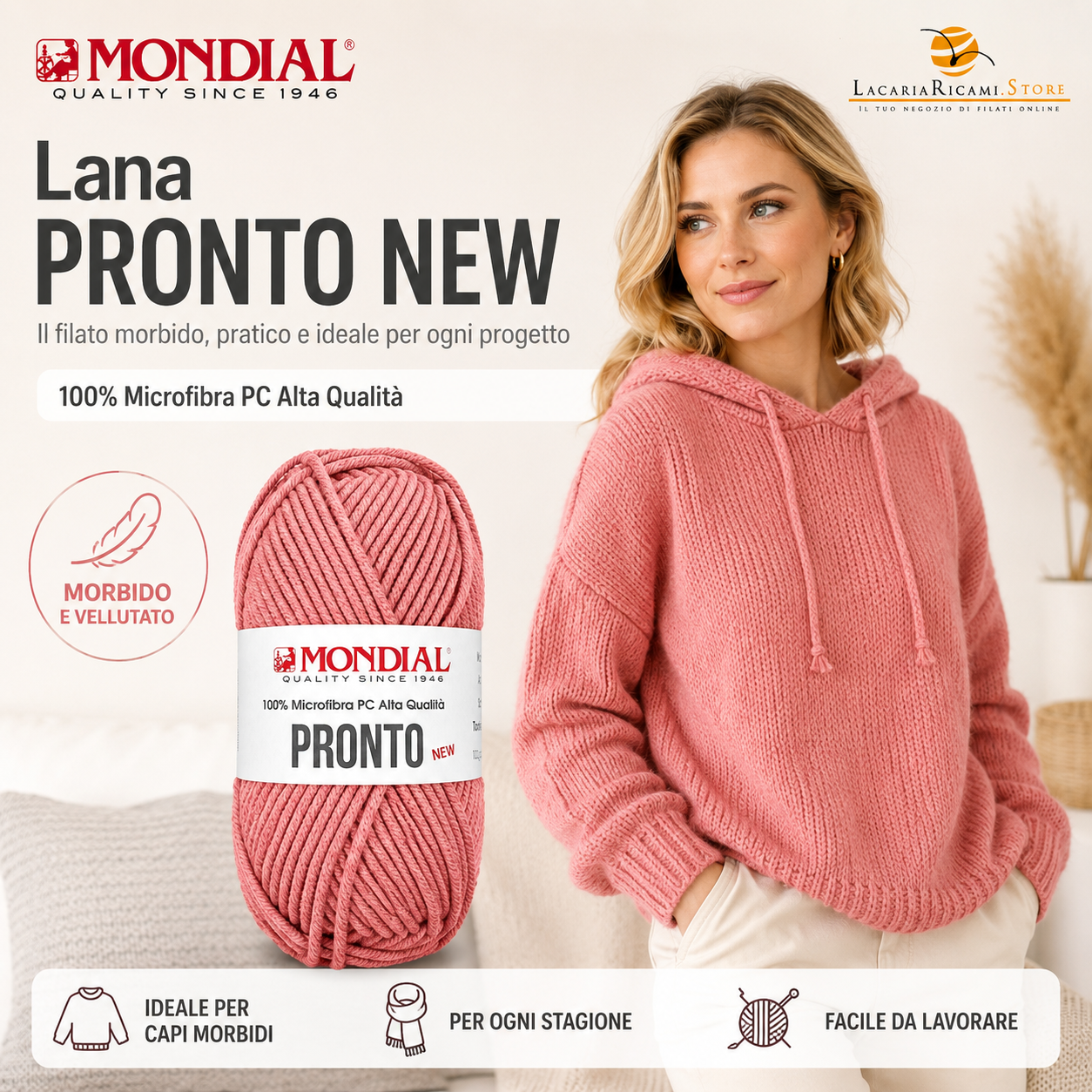 Lana PRONTO NEW - MONDIAL - Colore: - by LacariaRicami.Store