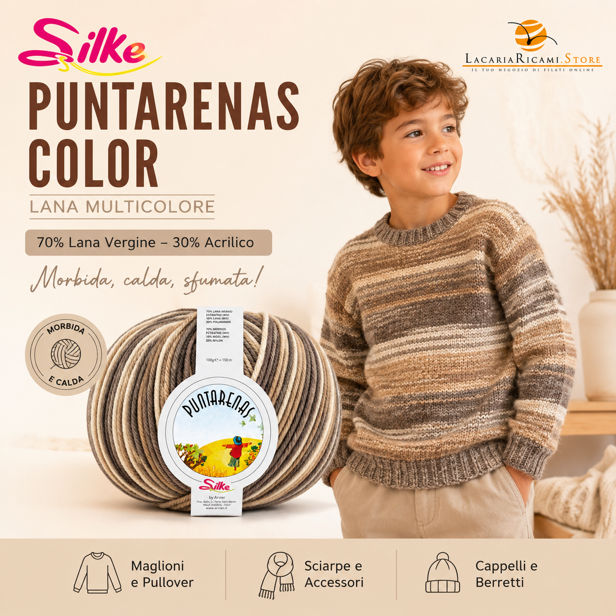 Lana PUNTARENAS COLOR - Silke - Colore: - by LacariaRicami.Store