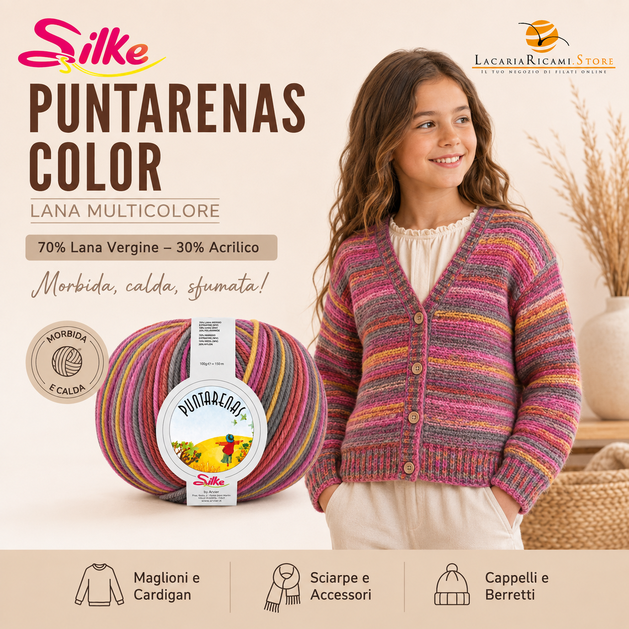 Lana PUNTARENAS COLOR - Silke - Colore: - by LacariaRicami.Store