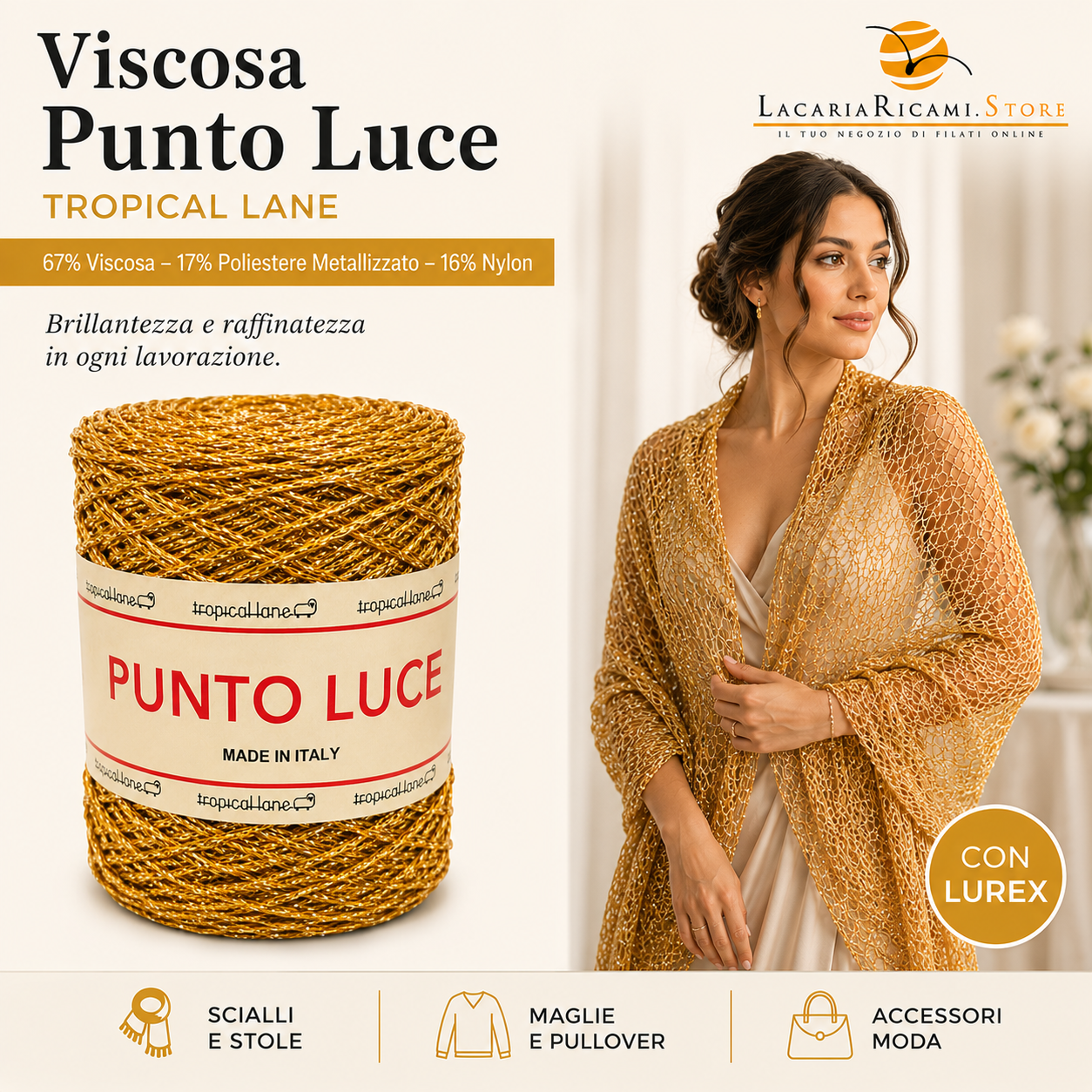 VISCOSA Punto Luce - Tropical Lane - Colore: - by LacariaRicami.Store