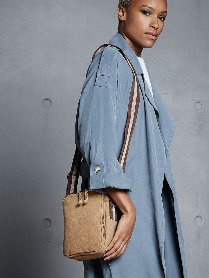 Borsa Mini reporter in tela vintage - QD614 | Essenziale - - LacariaRicami.Store