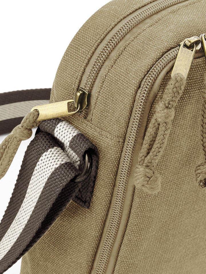 Borsa Mini reporter in tela vintage - QD614 | Essenziale - - LacariaRicami.Store