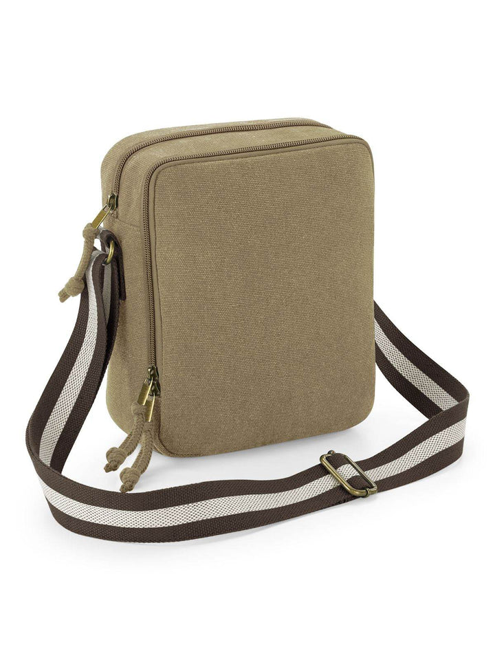 Borsa Mini reporter in tela vintage - QD614 | Essenziale - - LacariaRicami.Store