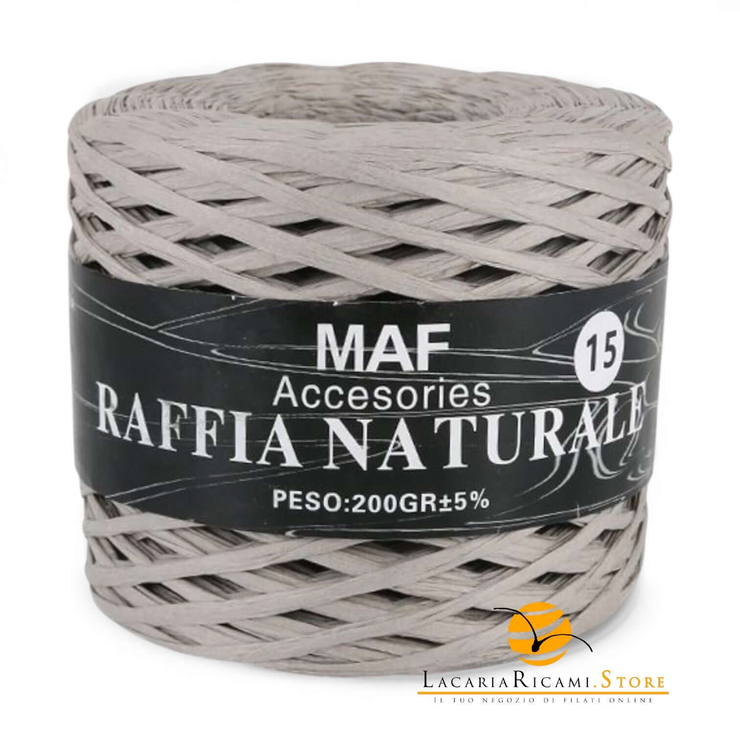 Rafia RAFFIA NATURALE - MAF Accessories - Colore: 15 - GRIGIO - by LacariaRicami.Store