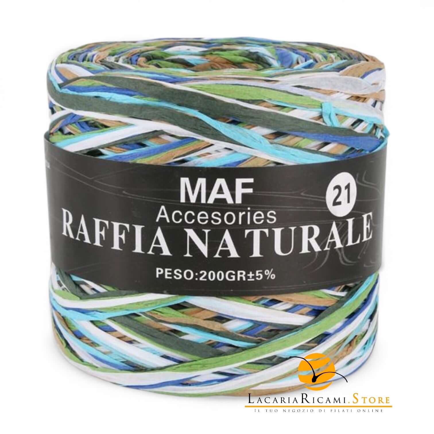 Rafia RAFFIA NATURALE - MAF Accessories - Colore: 21 - CELESTE MIX - by LacariaRicami.Store