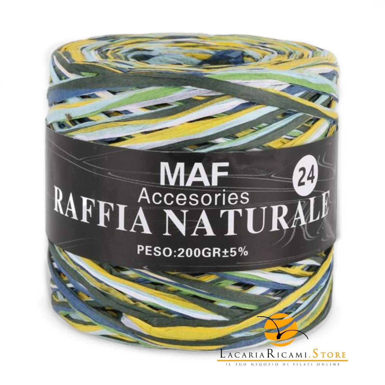Rafia RAFFIA NATURALE - MAF Accessories - Colore: 24 - VERDE MIX - by LacariaRicami.Store