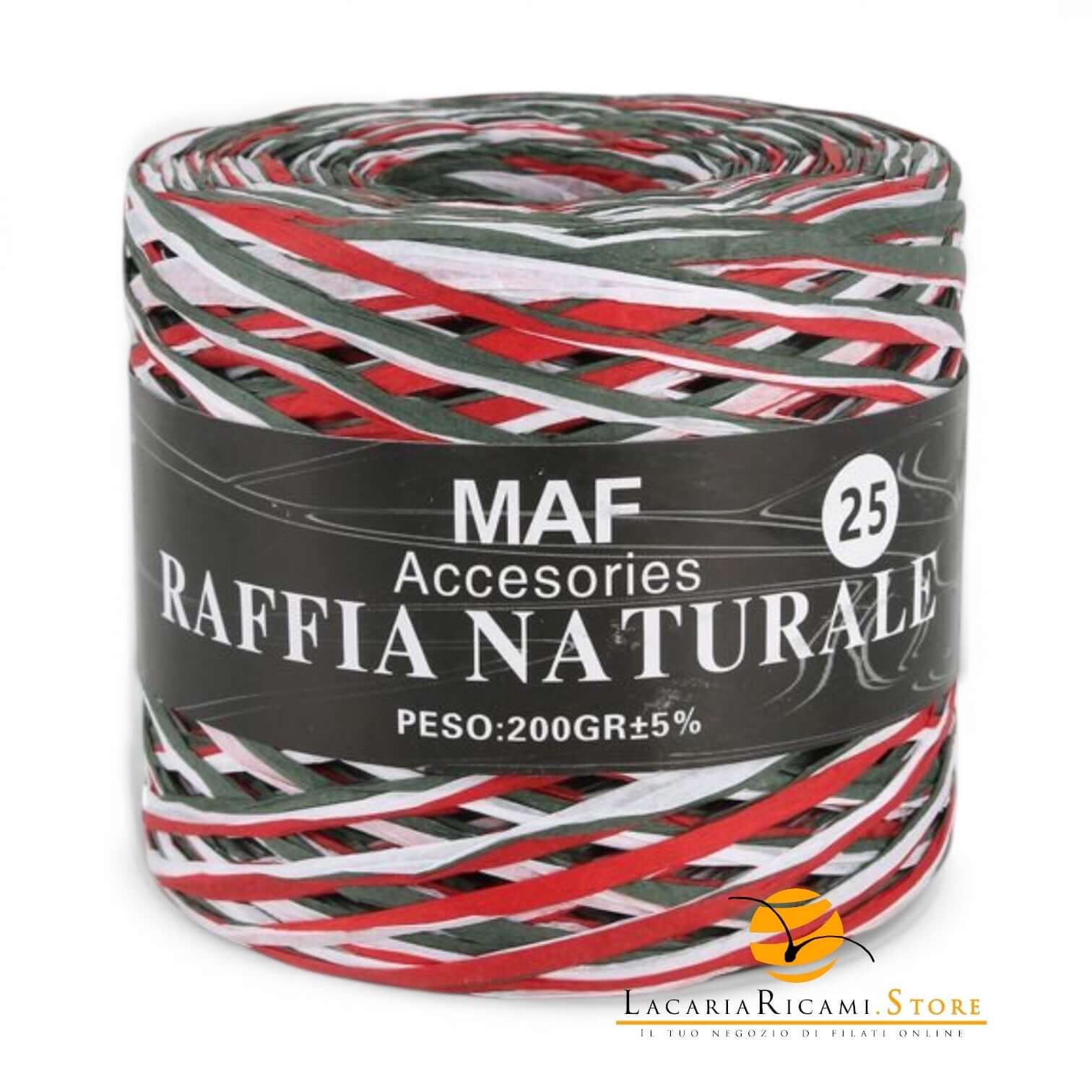 Rafia RAFFIA NATURALE - MAF Accessories - Colore: 25 - ROSSO MIX - by LacariaRicami.Store