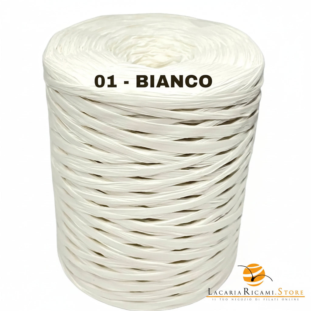 Rafia NATURALE - LacariaRicami.Store - Colore: 01 - BIANCO - by LacariaRicami.Store