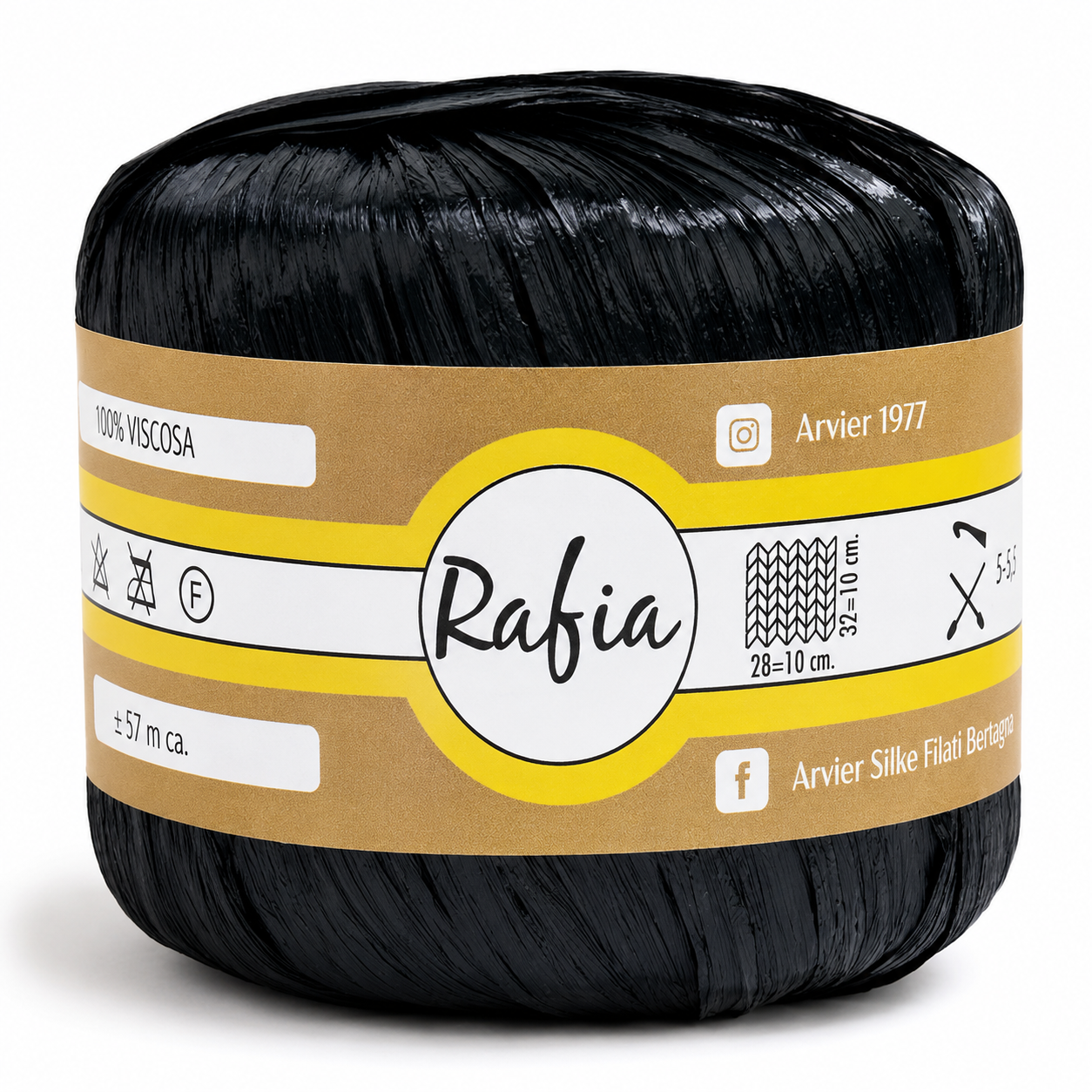Viscosa RAFIA - GPTEX - Colore: 100 - NERO - by LacariaRicami.Store