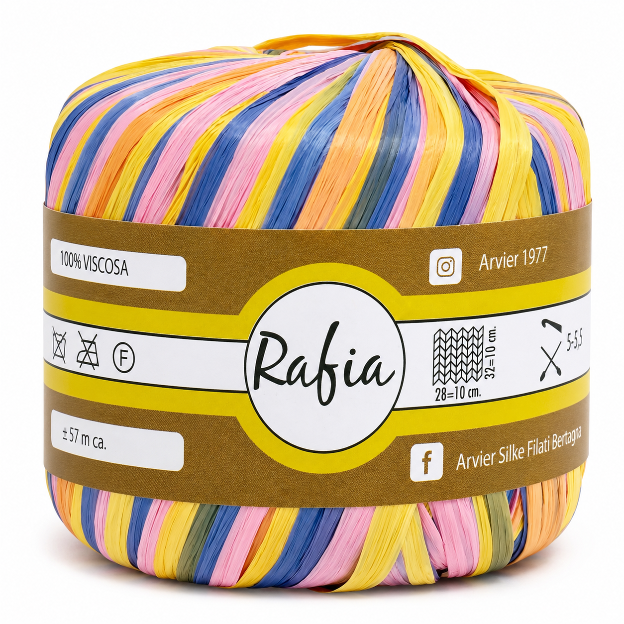 Viscosa RAFIA - GPTEX - Colore: 3220 - MIX COLOR LUX - by LacariaRicami.Store