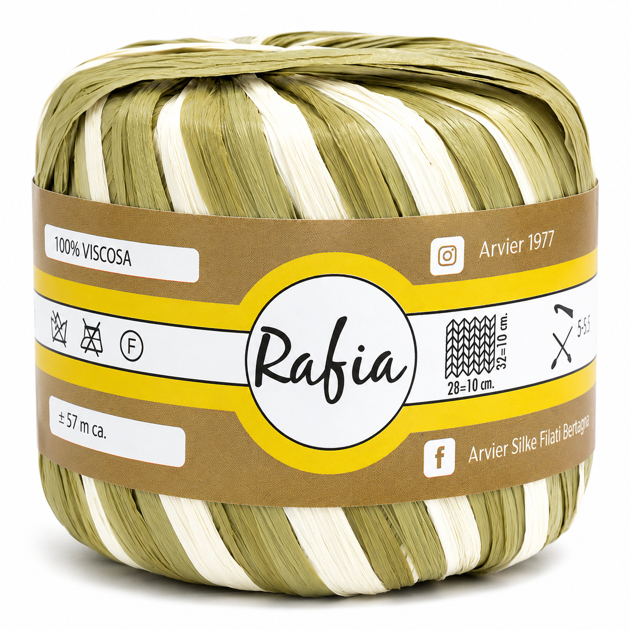 Viscosa RAFIA - GPTEX - Colore: 355 - VERDE - MIX - by LacariaRicami.Store