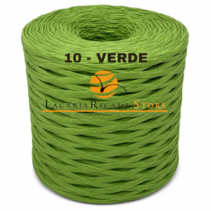 Rafia NATURALE - LacariaRicami.Store - Colore: 10 - VERDE - by LacariaRicami.Store