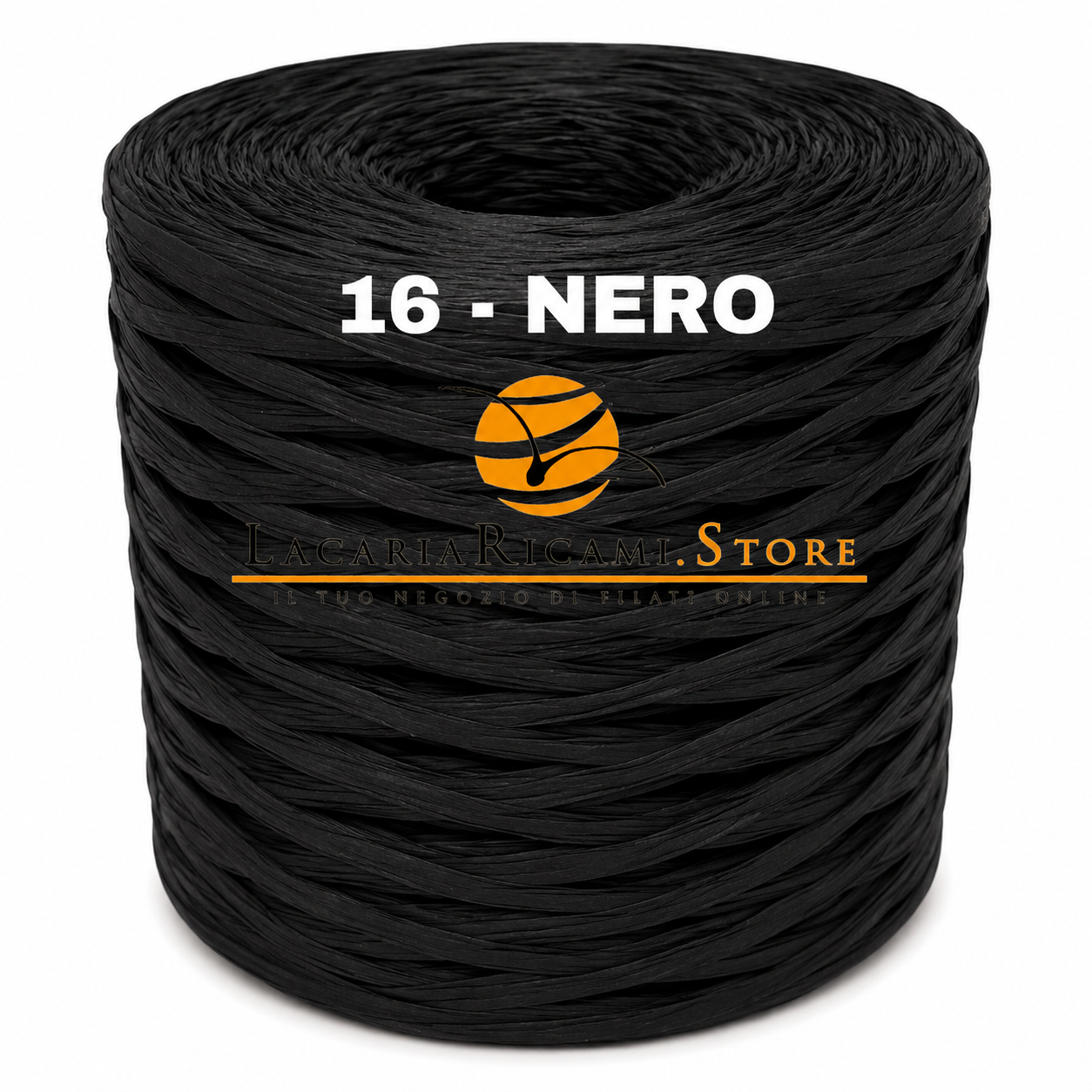 Rafia NATURALE - LacariaRicami.Store - Colore: 16 - NERO - by LacariaRicami.Store