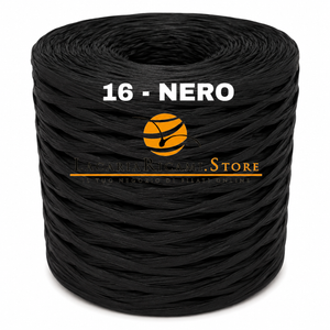 Rafia NATURALE - LacariaRicami.Store - Colore: 16 - NERO - by LacariaRicami.Store