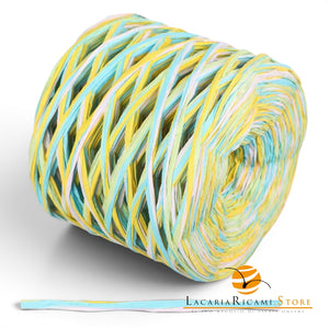Rafia NATURALE - LacariaRicami.Store - Colore: 84 - MIX COLOR VERDE - by LacariaRicami.Store