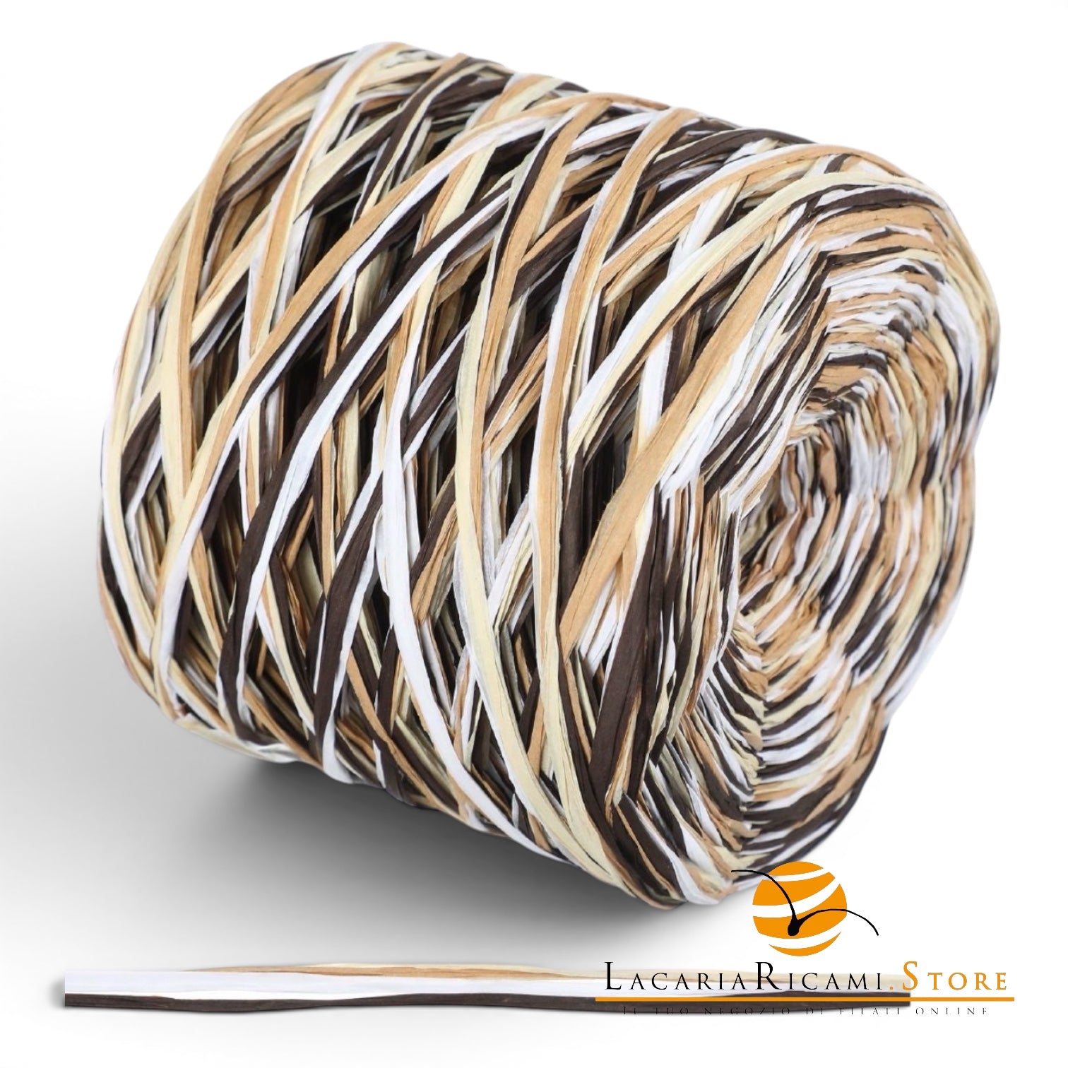 Rafia NATURALE - LacariaRicami.Store - Colore: 88 - MIX COLOR MARRONE - by LacariaRicami.Store