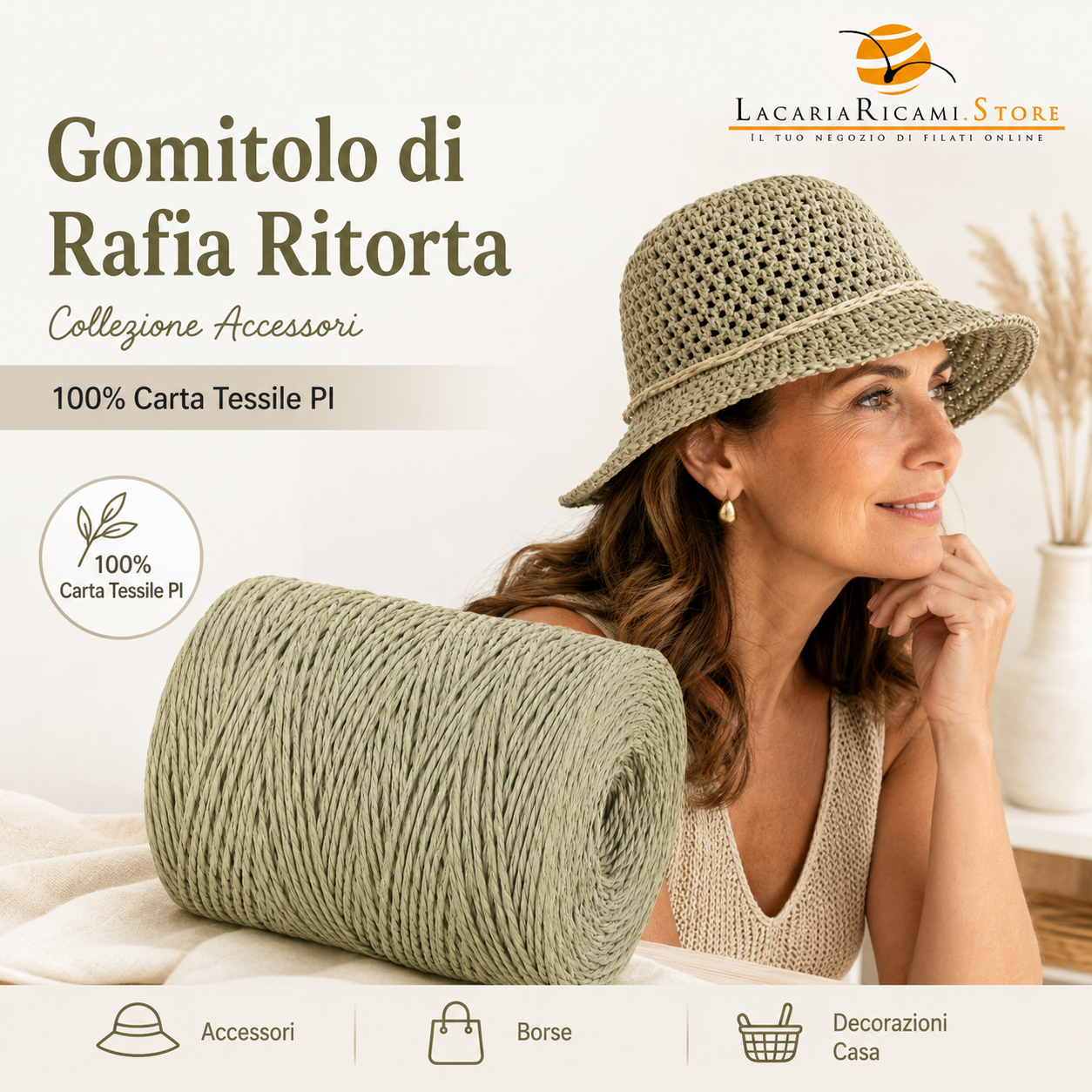 Gomitolo di RAFIA Ritorta - Colore: - by LacariaRicami.Store