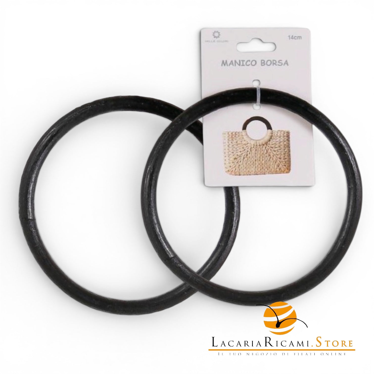 MANICI in Rattan - Colore: 14 Cm - NERO - by LacariaRicami.Store