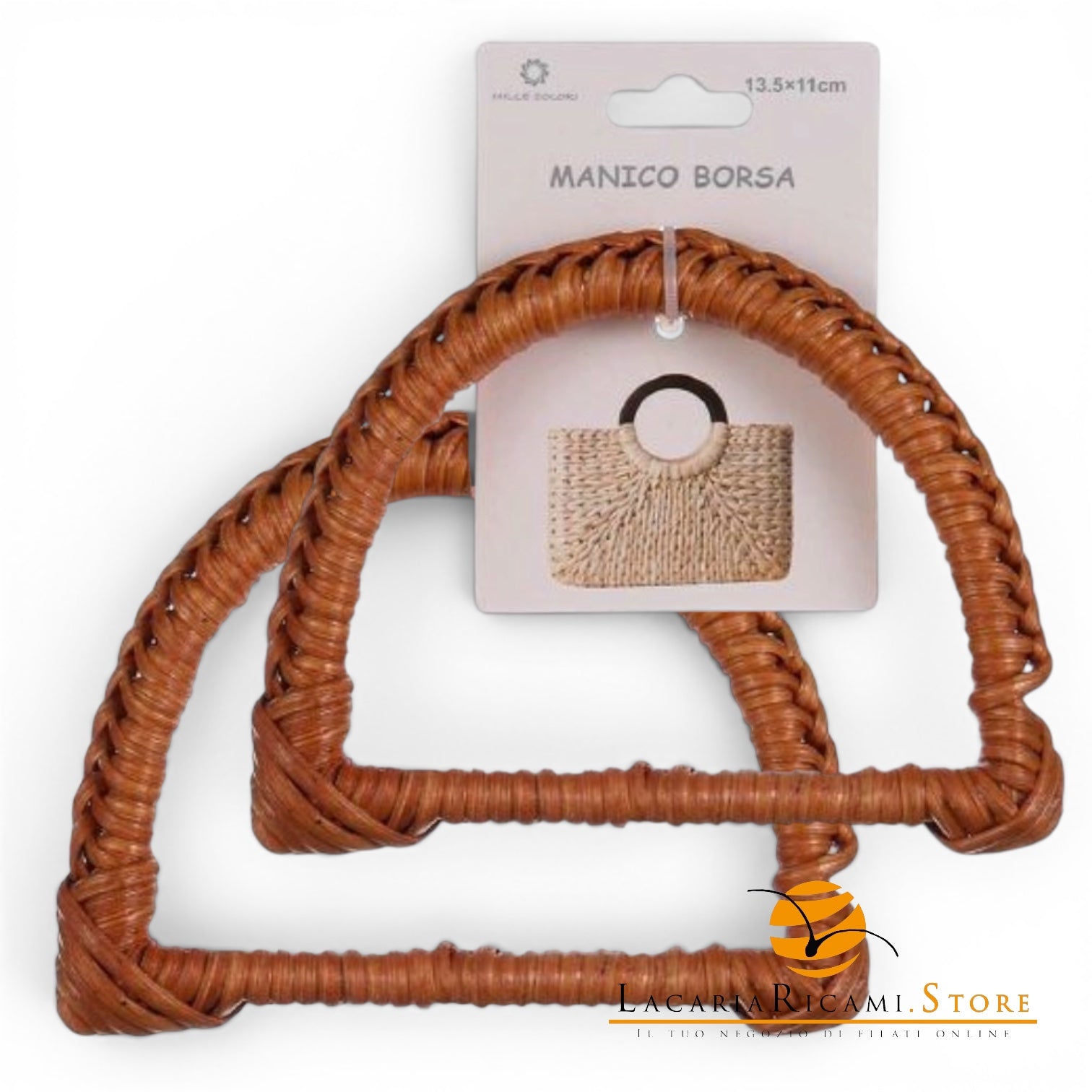 MANICI in Rattan - Colore: 13,5x11 Cm - NOCE - by LacariaRicami.Store