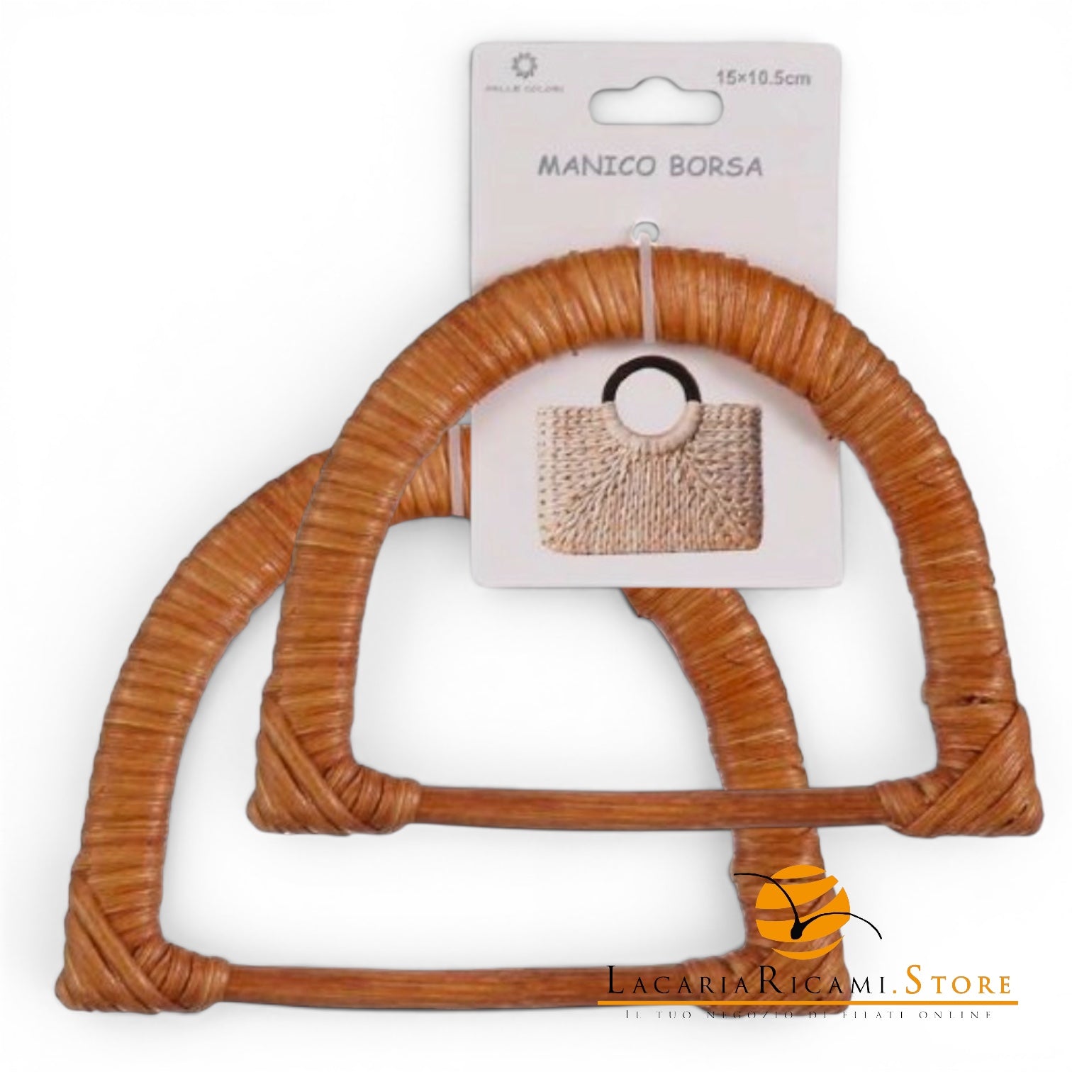 MANICI in Rattan - Colore: 15x10,5 Cm - NOCE - by LacariaRicami.Store