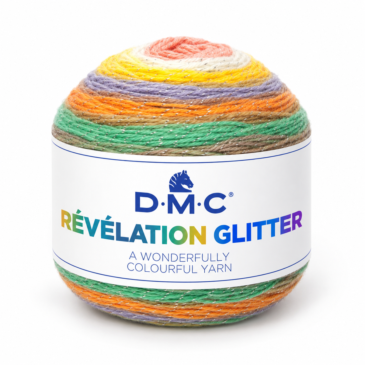 Lana Révélation GLITTER - DMC - Colore: 502 - VERDE ARANCIO GIALLO - by LacariaRicami.Store