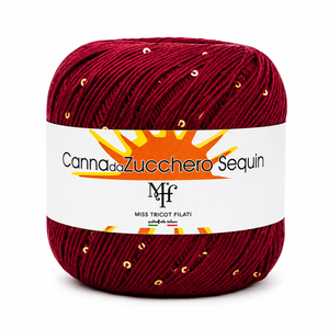 Viscosa CANNA DA ZUCCHERO SEQUIN - Miss Tricot Filati - Colore: 006 - BORDÒ - by LacariaRicami.Store