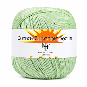 Viscosa CANNA DA ZUCCHERO SEQUIN - Miss Tricot Filati - Colore: 007 - VERDE - by LacariaRicami.Store