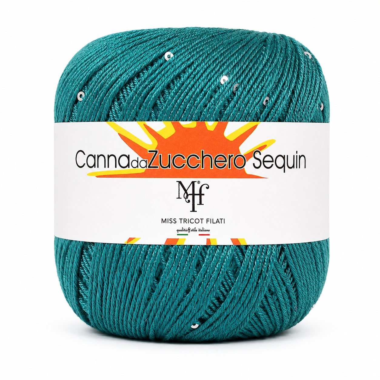 Viscosa CANNA DA ZUCCHERO SEQUIN - Miss Tricot Filati - Colore: 008 - COBALTO - by LacariaRicami.Store