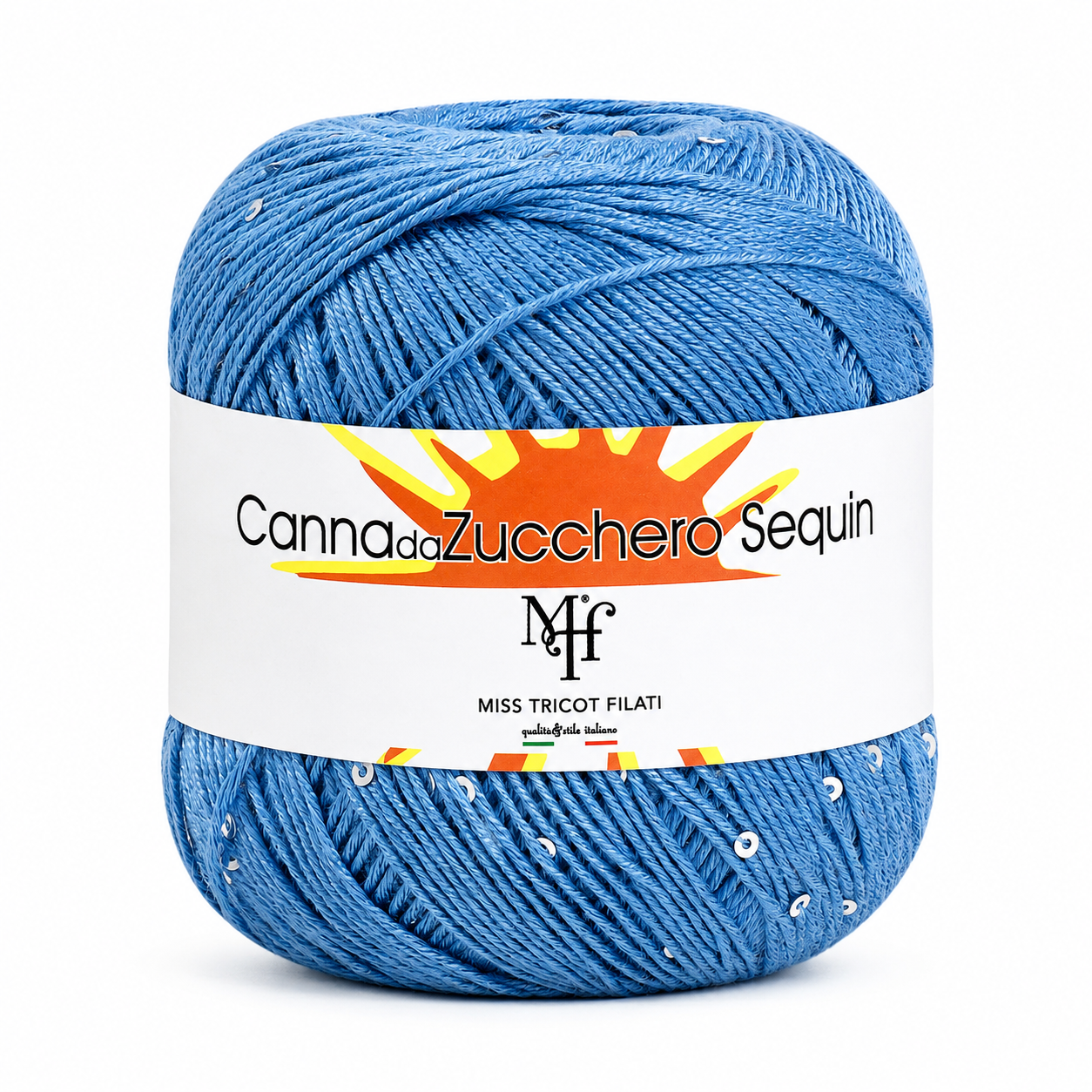Viscosa CANNA DA ZUCCHERO SEQUIN - Miss Tricot Filati - Colore: 011 - AZZURRO - by LacariaRicami.Store