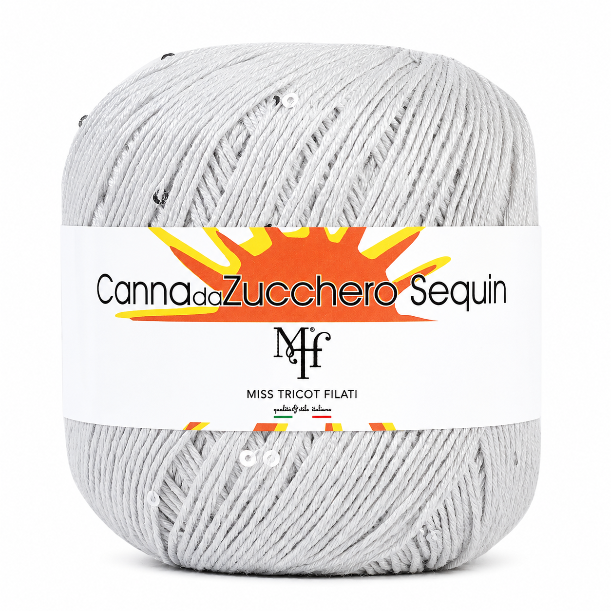 Viscosa CANNA DA ZUCCHERO SEQUIN - Miss Tricot Filati - Colore: 017 - PERLA - by LacariaRicami.Store