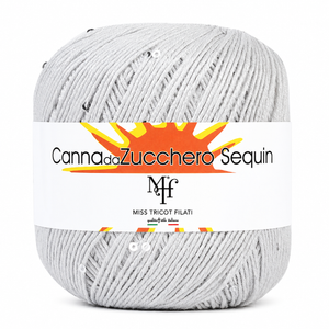 Viscosa CANNA DA ZUCCHERO SEQUIN - Miss Tricot Filati - Colore: 017 - PERLA - by LacariaRicami.Store