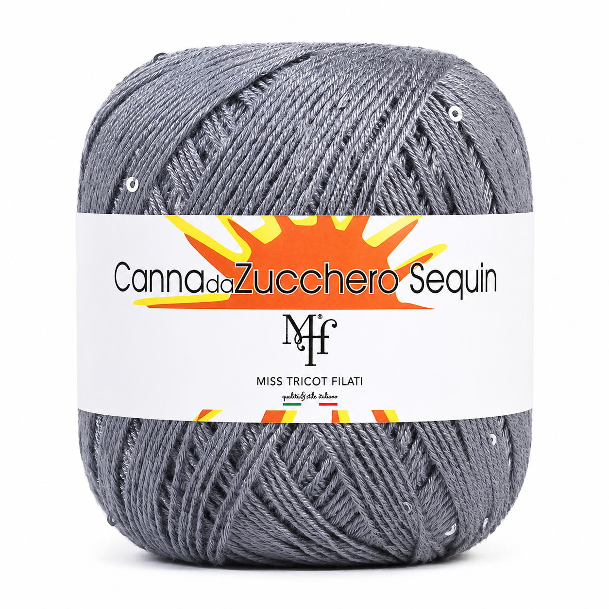 Viscosa CANNA DA ZUCCHERO SEQUIN - Miss Tricot Filati - Colore: 018 - GRIGIO - by LacariaRicami.Store