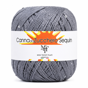 Viscosa CANNA DA ZUCCHERO SEQUIN - Miss Tricot Filati - Colore: 018 - GRIGIO - by LacariaRicami.Store
