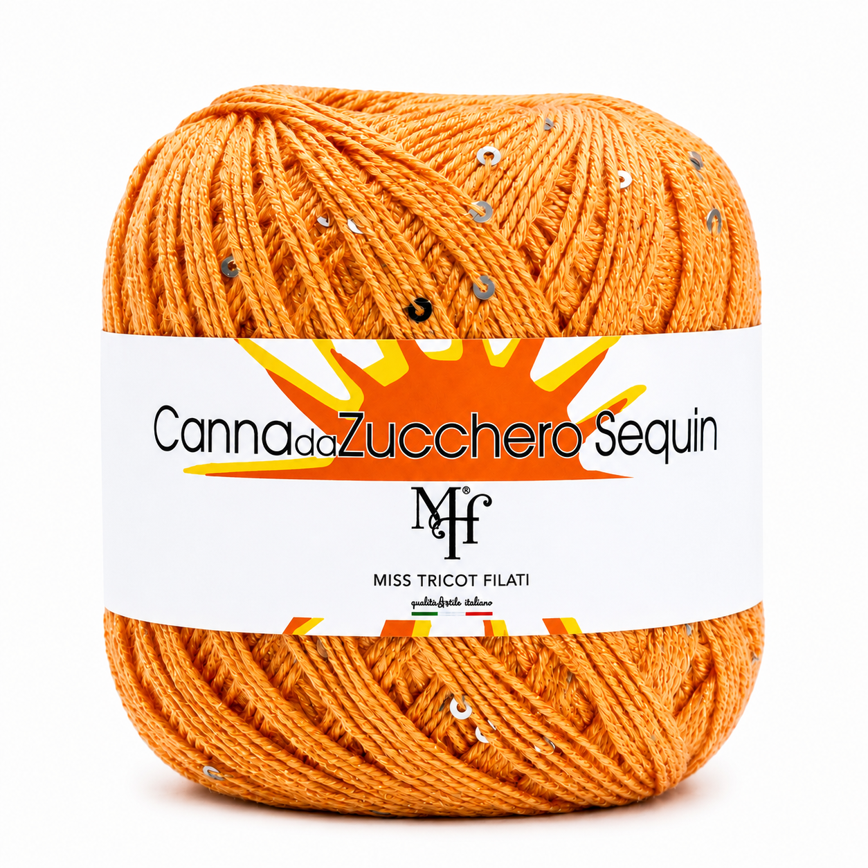 Viscosa CANNA DA ZUCCHERO SEQUIN - Miss Tricot Filati - Colore: 251 - PESCA - by LacariaRicami.Store