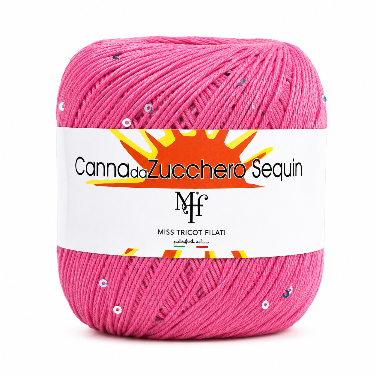 Viscosa CANNA DA ZUCCHERO SEQUIN - Miss Tricot Filati - Colore: 253 - ROSA SHOCK - by LacariaRicami.Store